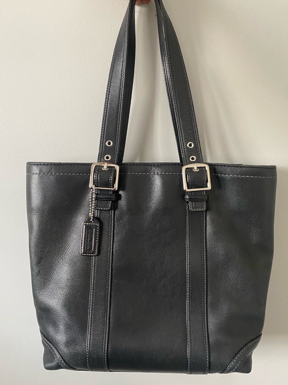 Coach Black Leather Tote Bag